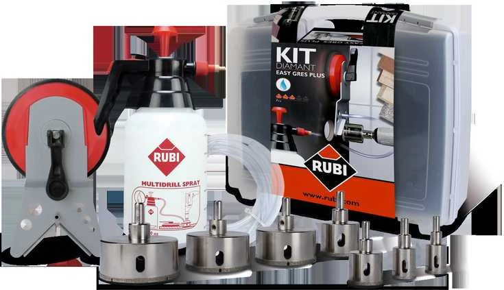 Grąžtas Rinkinys šlapiam keraminių ir akmens masės plytelių gręžimui Rubi Easy Gres Plus
