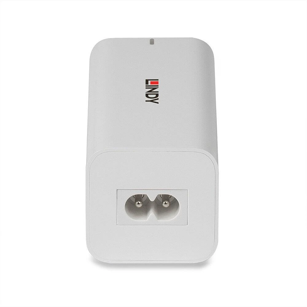 USB Įkroviklis - LINDY 100W 4 Prievadų GaN Įkroviklis su 2x USB Type C ir 2x Type A Prievadai, Baltas