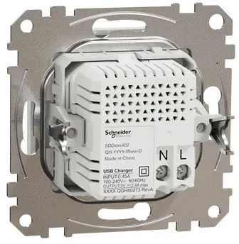 Schneider Electric Sedna Design, USB A+C 2.4A įkrovimo lizdas, baltas