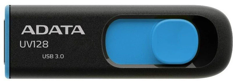 USB zibatmiņa Adata UV128 AUV128-16G-RBE, zila krās./melna krās., 64 GB
