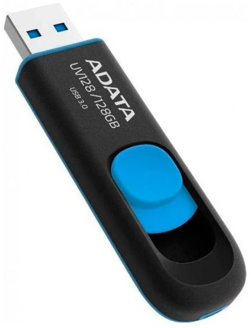USB atmintinė Adata UV128 AUV128-16G-RBE, mėlyna sp./juoda sp., 128 GB