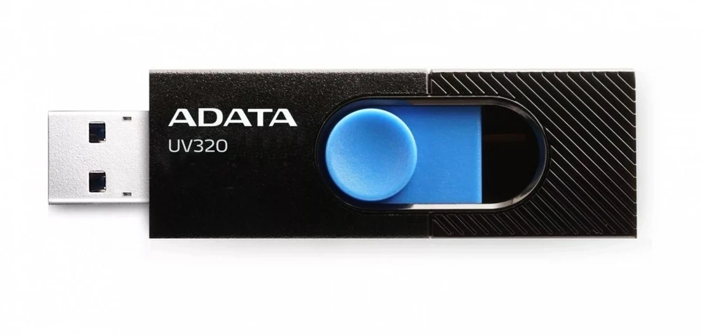USB atmintinė Adata UV320 AUV320-64G-RBKBL, mėlyna sp./juoda sp., 128 GB