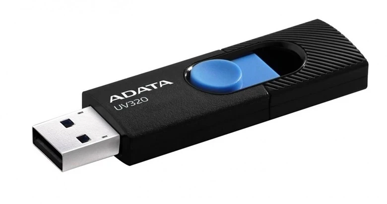 USB atmintinė Adata UV320 AUV320-64G-RBKBL, mėlyna sp., 64 GB