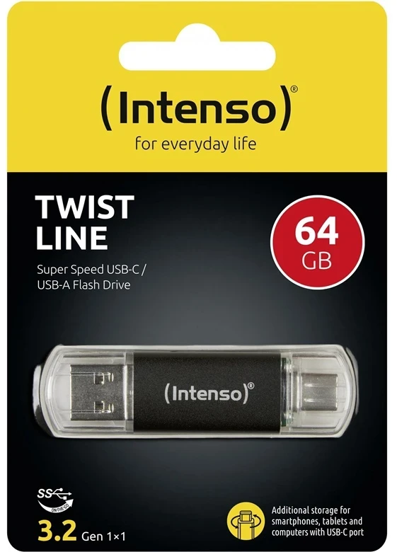 RAKTAS USB INTENSO TWIST LINE 64 GB