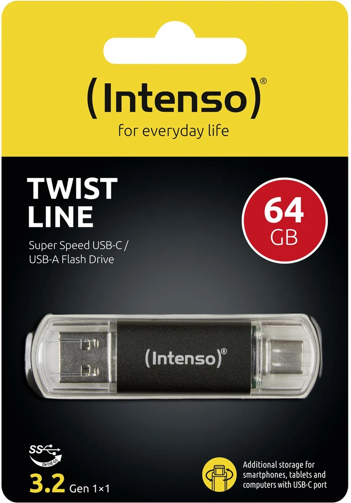 RAKTAS USB INTENSO TWIST LINE 64 GB