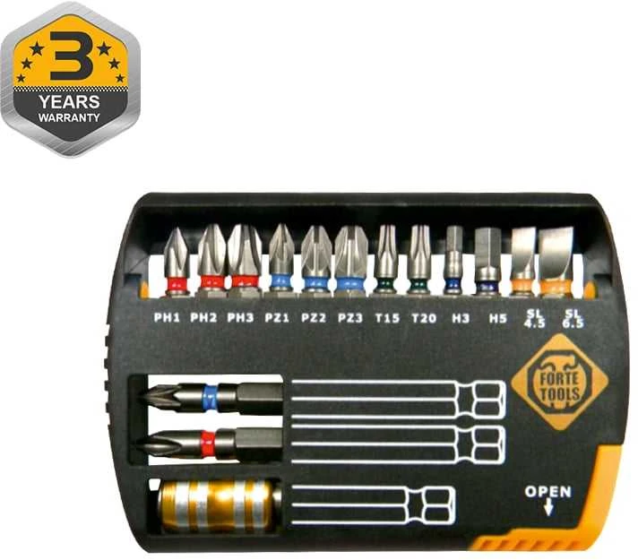 Forte_Tools Antgalių rinkinys Forte tools BT15-00, 15 vnt.
