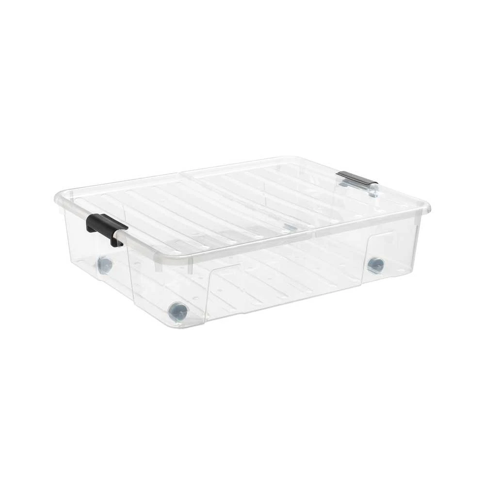 Daiktadėžė su ratukais Plast Team, 49 l, skaidri sp., 70.4 x 56 x 18.2 cm
