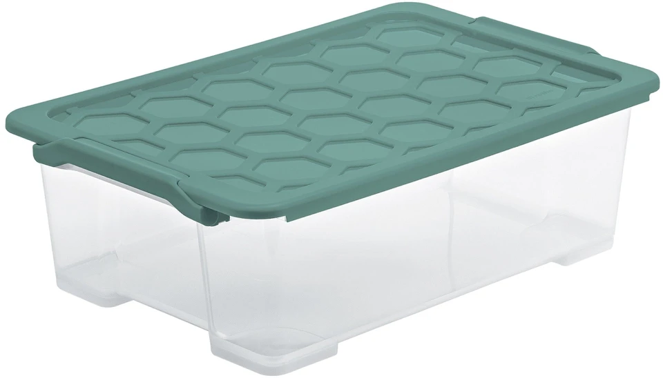 Daiktadėžė Rotho, 30 l, skaidri/žalia, 583 x 392 x 183 mm