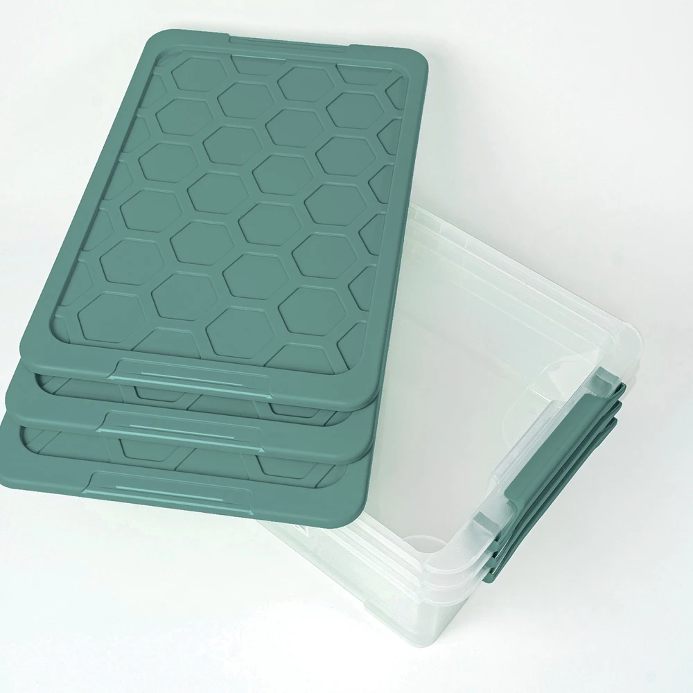 Daiktadėžė Rotho, 30 l, skaidri/žalia, 583 x 392 x 183 mm