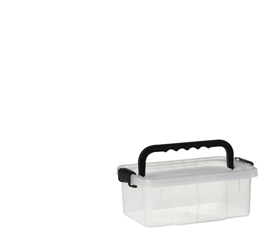 Uzglabāšanas kaste ar vāku Plast Team, 11.5 l, caurspīdīga/melna, 37.5 x 28.5 x 16.8 cm