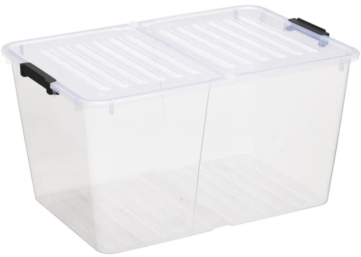 Daiktadėžė su dangčiu Plast Team, 50 l, skaidri sp., 56.7 x 39.6 x 30.6 cm