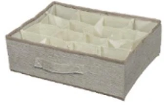 Domoletti BOXSTORAGE 16 GRID 35X27X9CM BEIGE TEXT