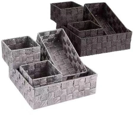 Domoletti BOXES STOR DOMOLETTI 3PCE 26X26X9CM Pilkas