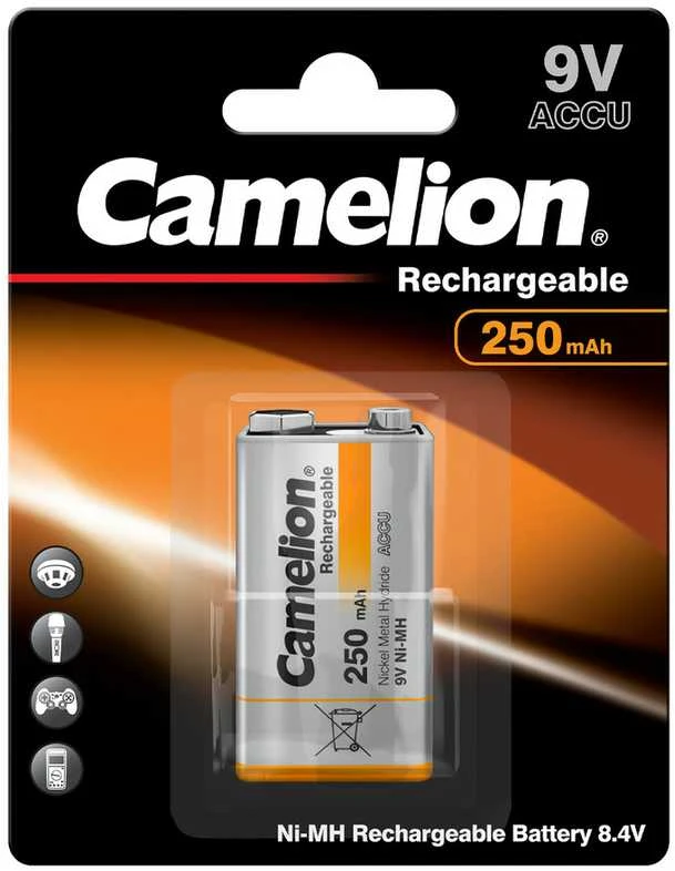 Camelion 9V/6HR61, 250 mAh, Ni-MH įkraunamos baterijos, 1 vnt.