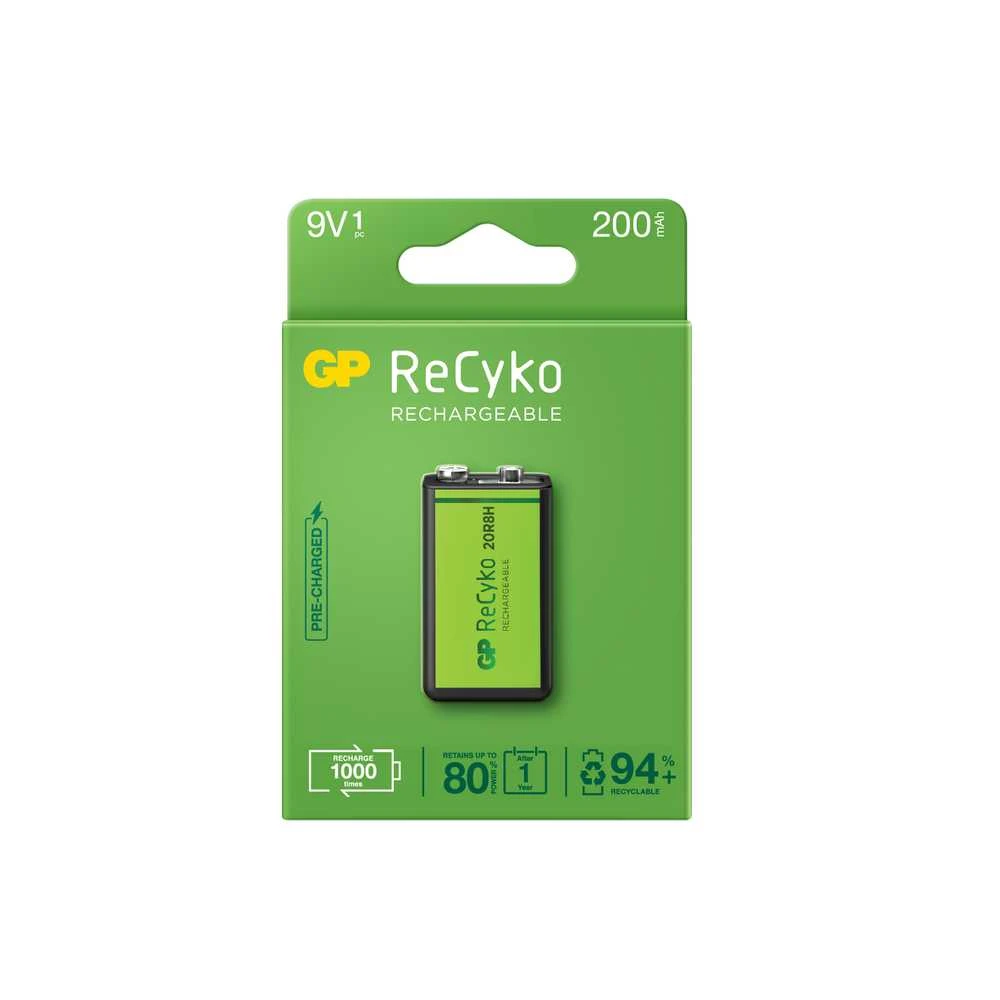 Įkraunamas elementas GP RECYKO 9V, 200 mAh