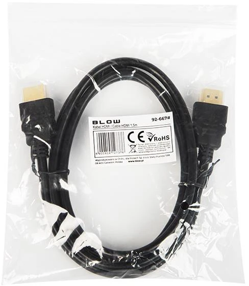 Vads Blow HDMI-HDMI 4K 92-667 HDMI Vīrietis, HDMI Vīrietis, 1.5 m