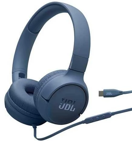 Ausinės JBL T520C USB-C, Mėlynos