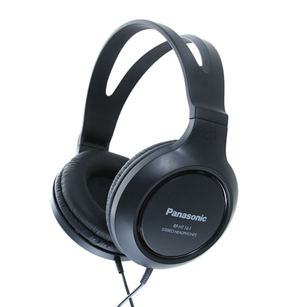 HiFi ir TV ausinės Panasonic RP-HT161 30mm, 2m laidas, juodos