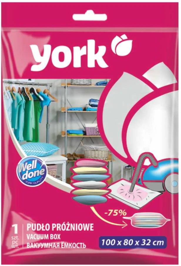 Vakuuminis maišas York 0930800, 100 cm x 80 cm, plastikas, skaidri sp.