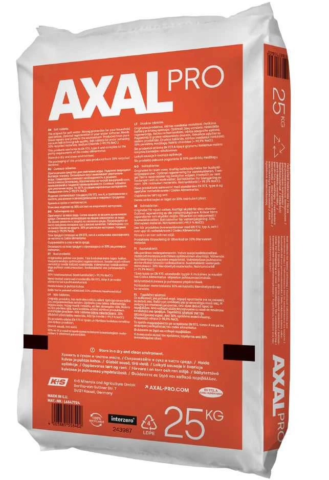Druska Axal Pro vandens minkštinimo filtrams, 25 kg