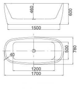 Masterjero Case4Life ACRYLIC BATHTUB (43778 1700X780X600 C