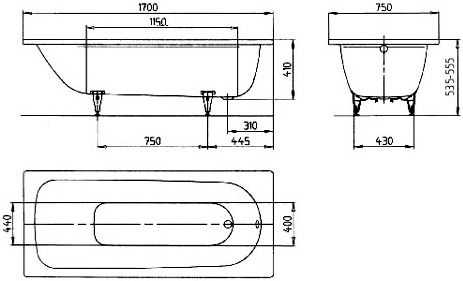 Kaldewei Vonia SANIFORM PLUS 363-1 1700X700 balta