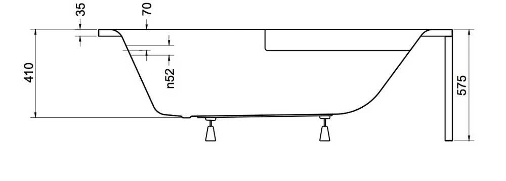 Vanna, stūra Besco Piramida Cornea, 140 cm x 80 cm x 55 cm, stūra, balta krās.
