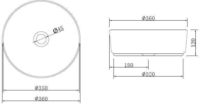 Umywalka Domoletti WASHBASIN COUNTERTOP ACB8003 GOLD/Baltas