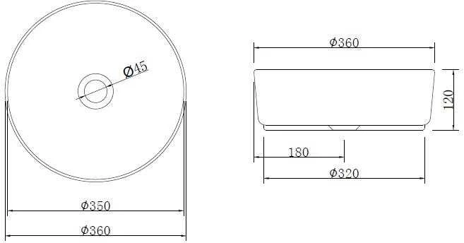 Umywalka Domoletti WASHBASIN COUNTERTOP ACB8004 GOLD/Juodas