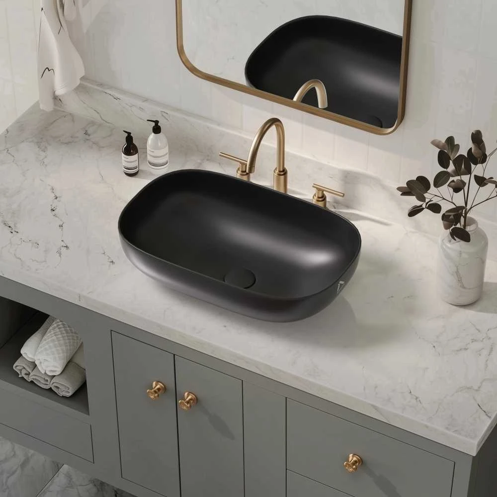 Umywalka Domoletti WASHBASIN 46CM ACB8417A MATTE Juodas