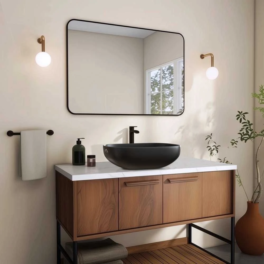 Umywalka Domoletti WASHBASIN 46CM ACB8417A MATTE Juodas