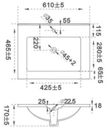 Umywalka Domoletti WASHBASIN ACB7606 60 CM