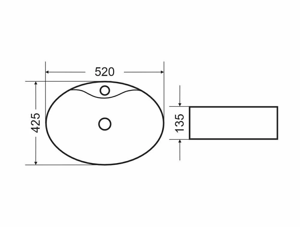 Domoletti stalviršio praustuvas 52 cm ACB8041