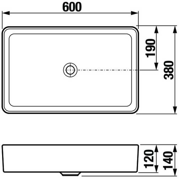 Jika WASHBASIN COUNTER PURE 600X380X140 MM