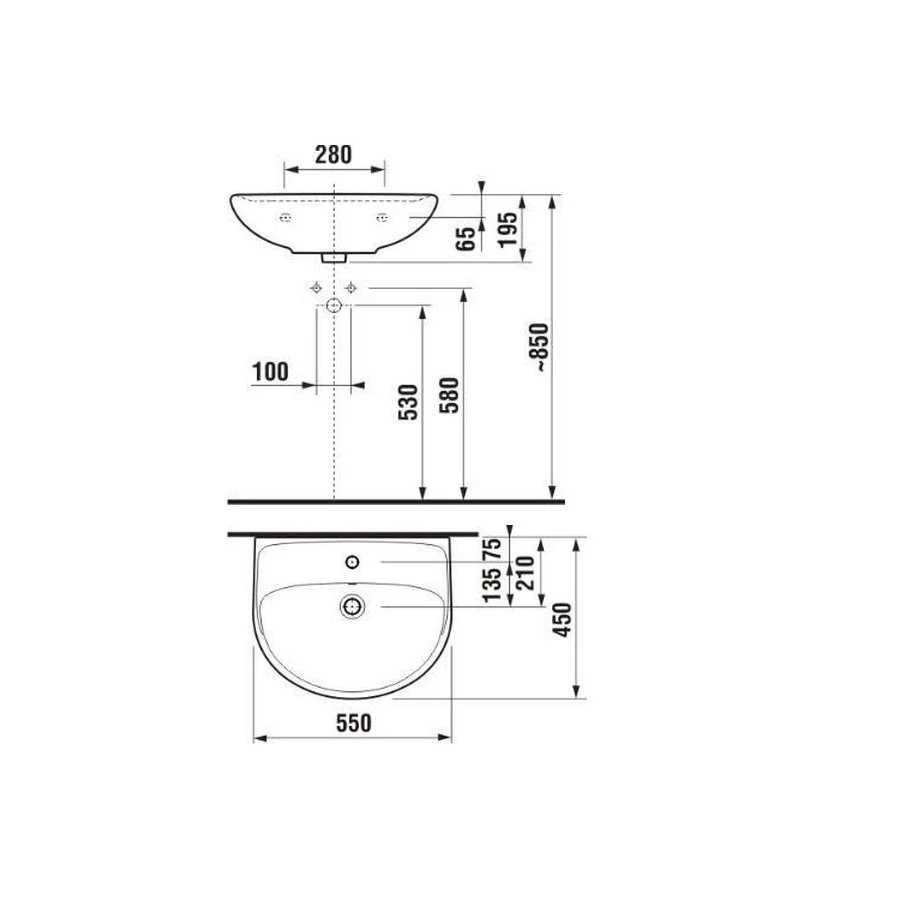 Praustuvė JIKA LYRA PLUS, 550×450 mm