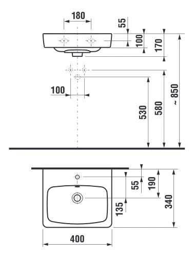 Praustuvė JIKA LYRA PLUS H815380, 400×340 mm