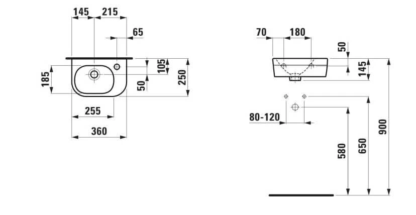 Laufen PRAUSTUV PAKABIN LUA 36X25X12 BALT