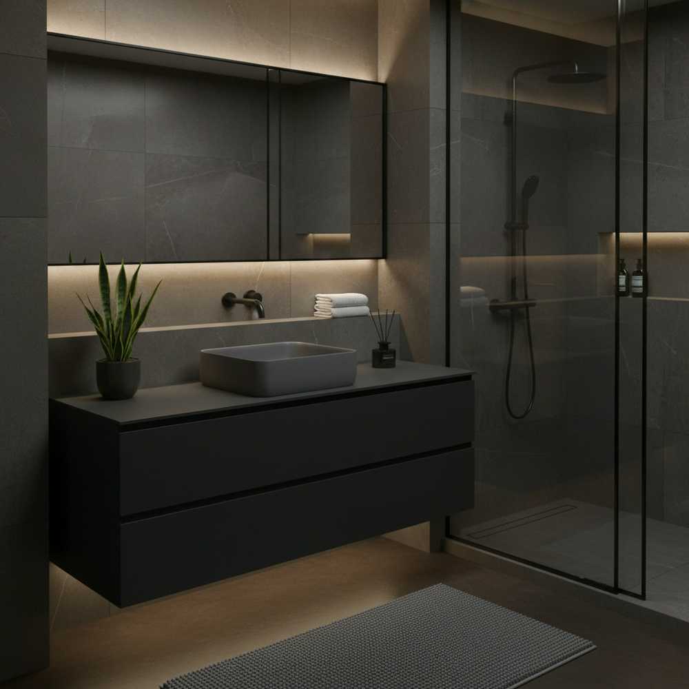 Masterjero JetWorld KRAUTUVE CATANIA 385X385X140 Matinis Pilkas