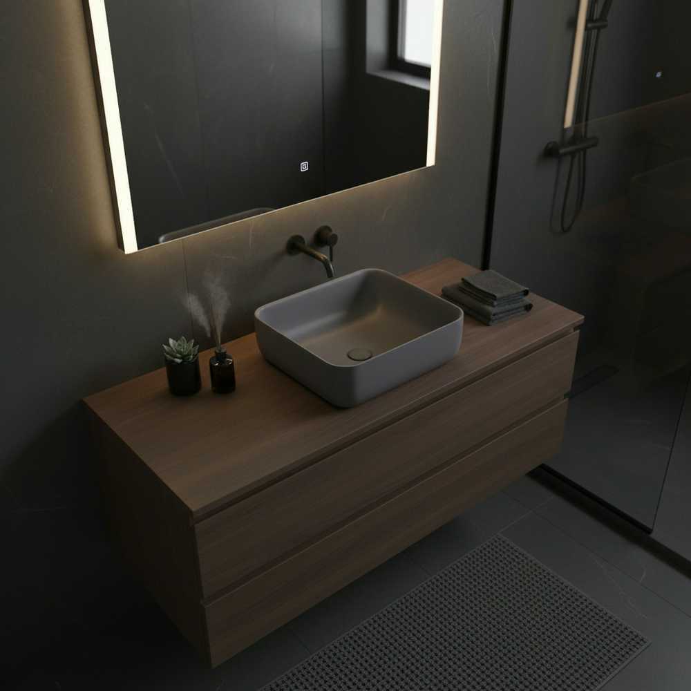 Masterjero JetWorld KRAUTUVE CATANIA 385X385X140 Matinis Pilkas