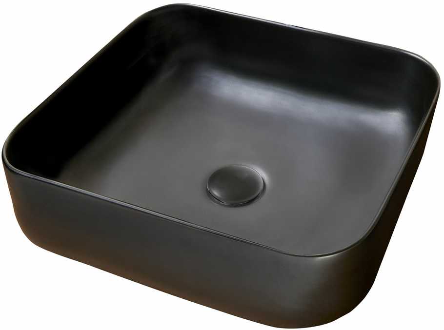 Masterjero Umywalka JetWorld WASHBASIN CATANIA 385X385X140 Matinis Juodas