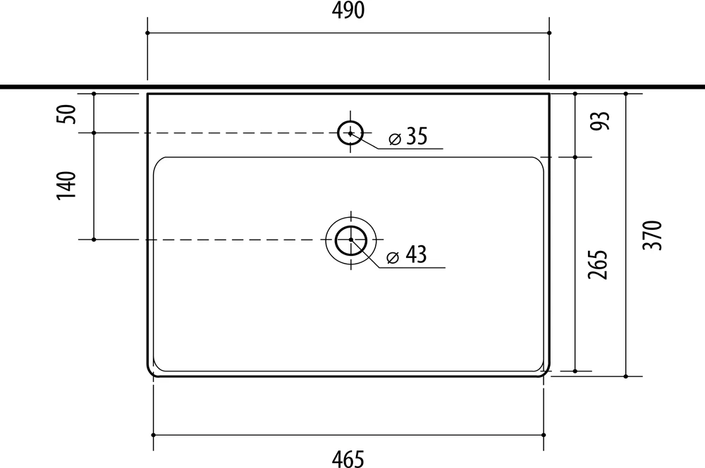 Praustuvė RIVA 50C-1, 490×370 mm