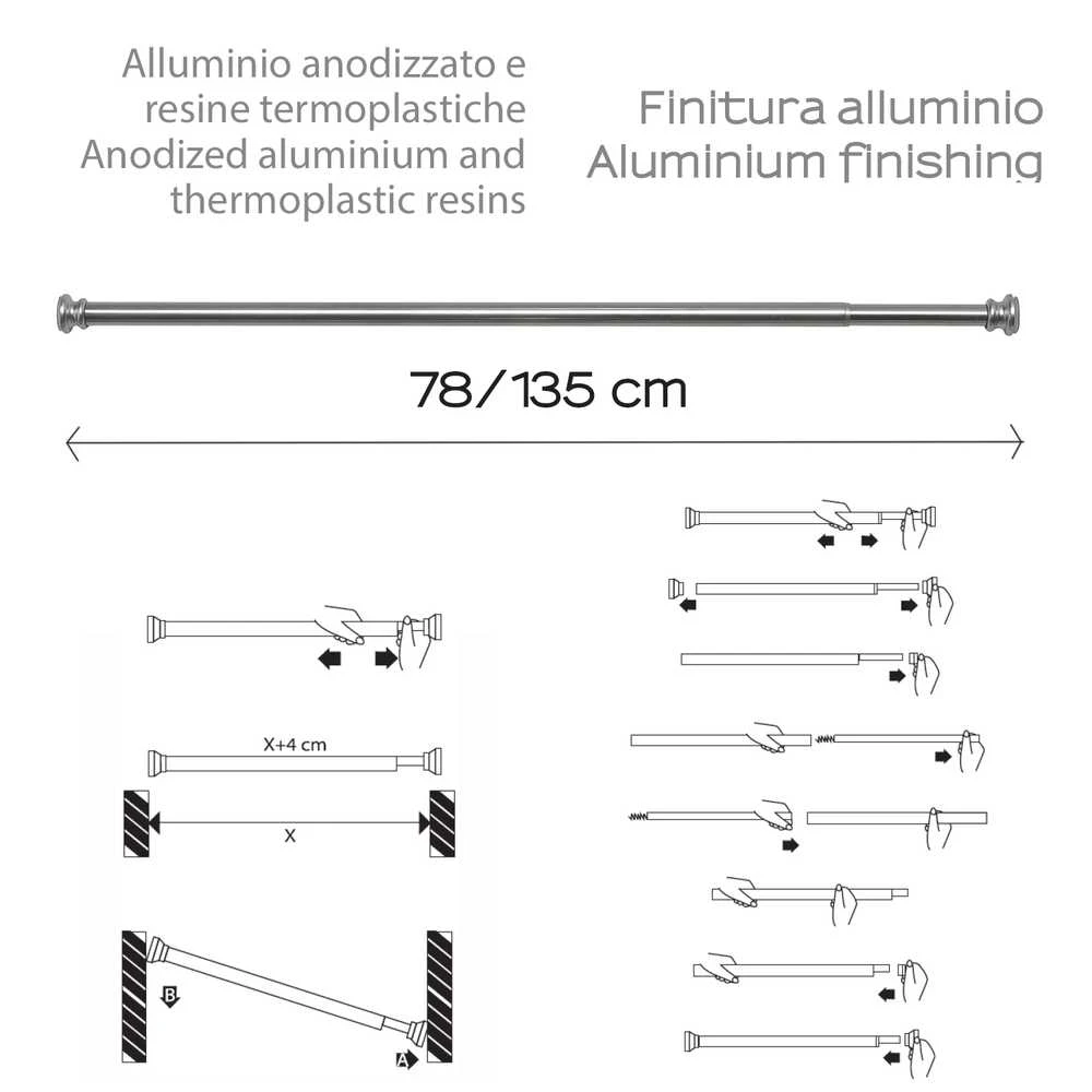 Vonios karnizas Gedy TEST7001310, 78–135 cm