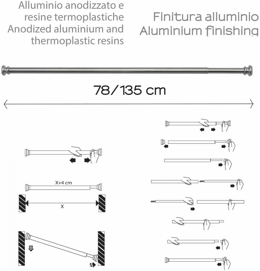 Vonios karnizas Gedy TEST7011310, 105-240 cm