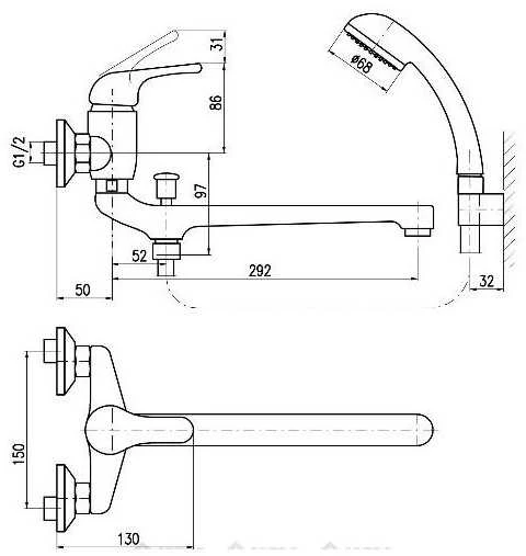 Maišytuvas praustuvui Domoletti BATH FAUCET SAZAVA DSA557.5/1