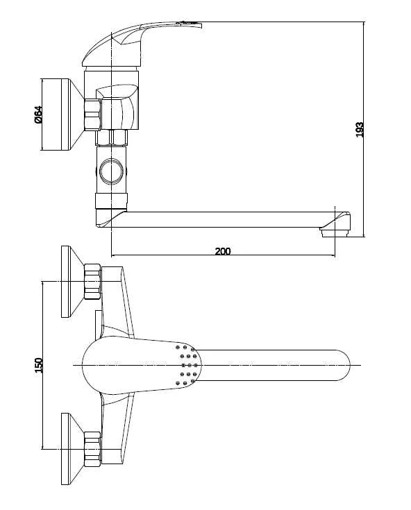 Thema Lux Dušo maišytuvas Sourcing BATH MIXER DF2205-1H56 BRASS