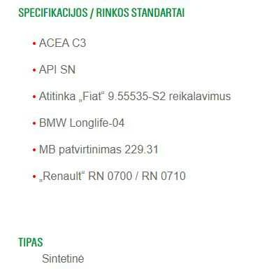 Variklio alyva Castrol Magnatec C3 5W-40, sintetinė, 1 l