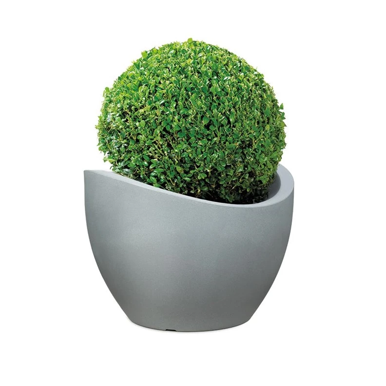 Scheurich Wave Globe 250 lauko sodinamoji gėlė vazone, stovima, plastikinė, pilka