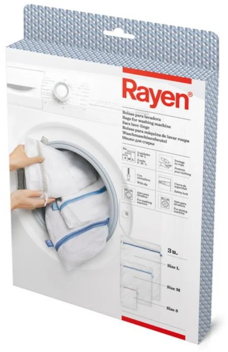 Skalbinių maišas Rayen, 70 cm x 50 cm, poliesteris, 3 vnt., balta sp.