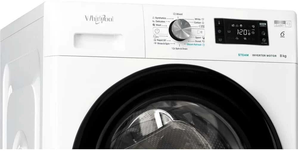 WHIRLPOOL Skalbimo mašina FFB 8469 BV EE, 8kg, 1400 rpm, Energy class A, Gylis 63 cm, Inverter motor, Steam refresh