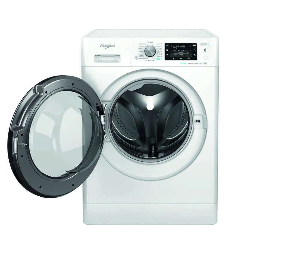 WHIRLPOOL Skalbimo mašina FFD 9489 BV EE, 9kg, 1400 rpm, Energy class A, Gylis 63 cm, Inverter motor, Juodas doors